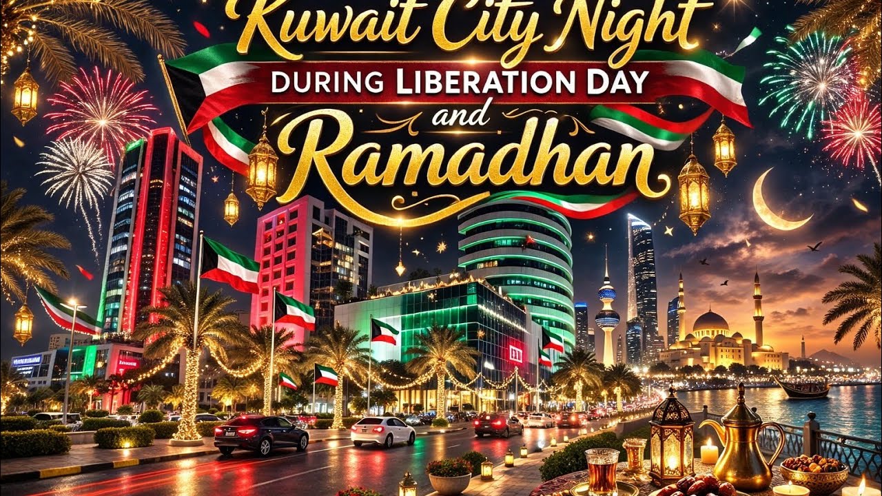 Kuwait City Night Walk During Liberation Day & Ramadan 2026 | Magical Festive Vibes After Dark