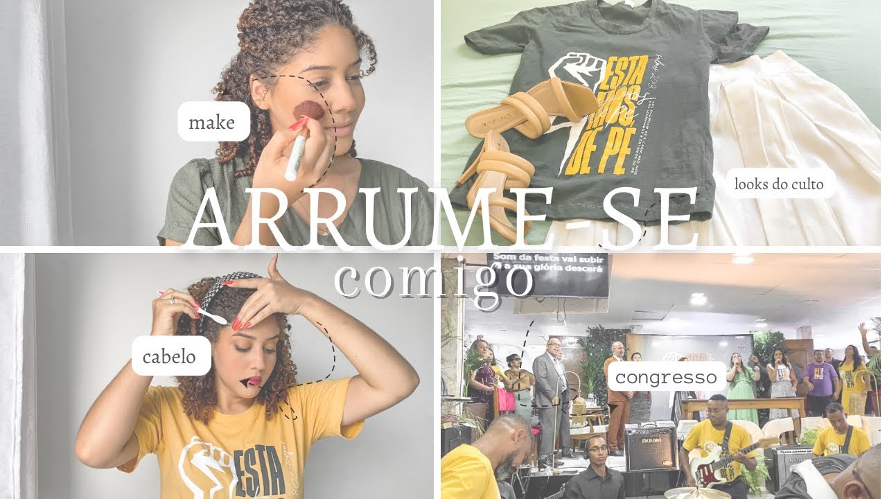 ARRUME-SE COMIGO PARA O CULTO DE JOVENS| Make + cabelo + look💕