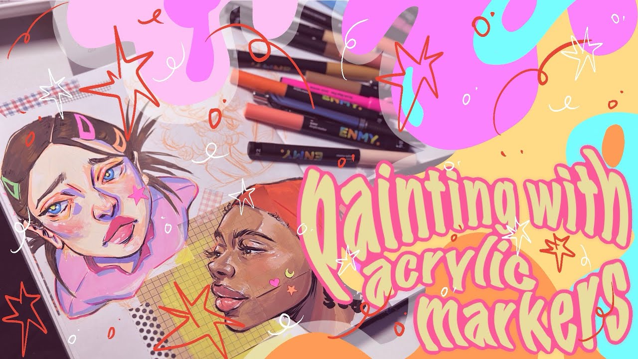 🎨 Painting with Acrylic Markers | Draw With Me ✨