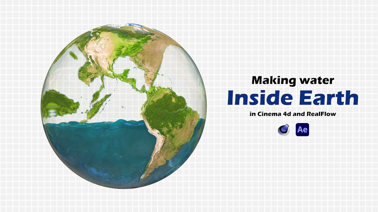 Tutorial Making water Inside Earth in Cinema 4d and RealFlow