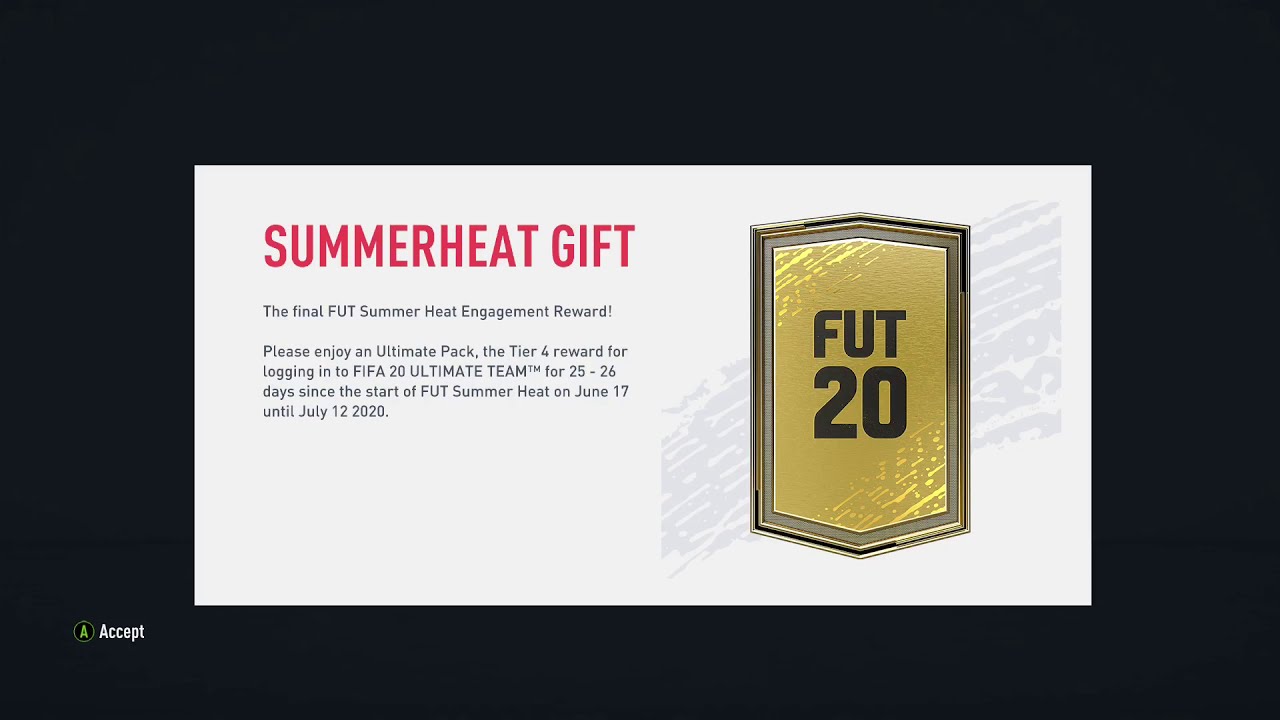 FREE ULTIMATE PACK Summer Heat Gift FIFA 20