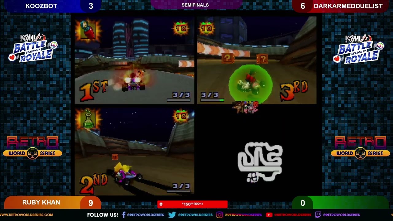 Koozbot vs DarkArmedDuelist vs Ruby Khan (Semifinals) - Crash Team Racing - Kami-Con 2026
