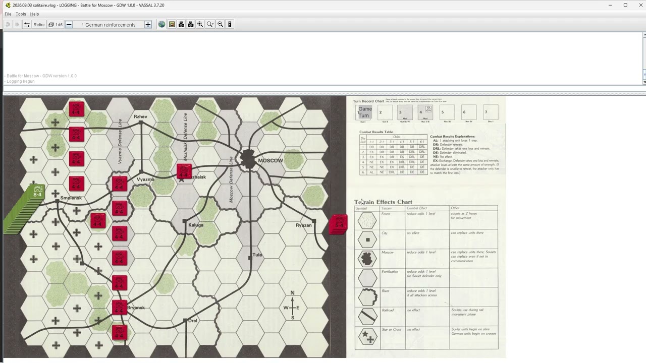 Getting comfortable with Vassal - Playing Battle for Moscow solitaire