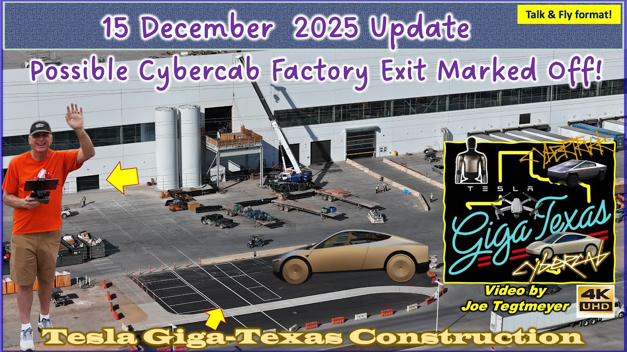 Cybercab Factory Exit, Far N Clearing, Cortex 2 Chiller Plant! 15 Dec 2025 Giga Texas Update(9:35AM)