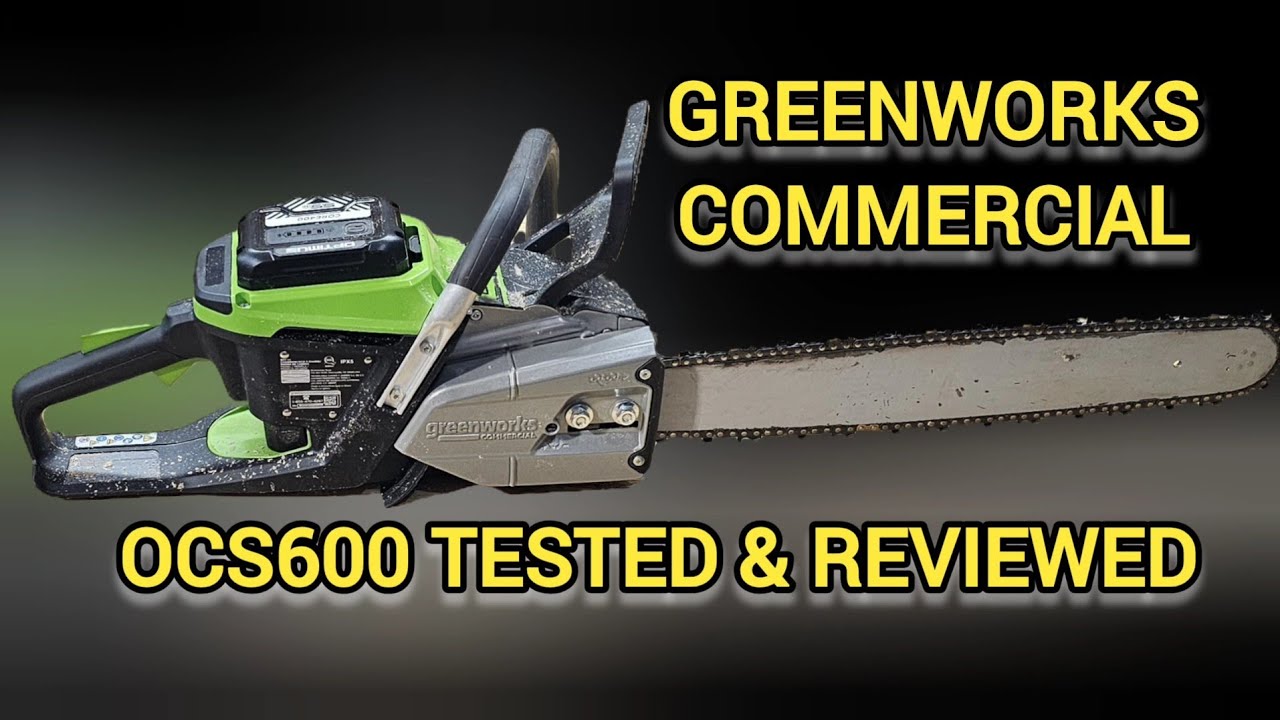 New Greenworks Commercial Optimus OCS600 chainsaw initial review and testing.