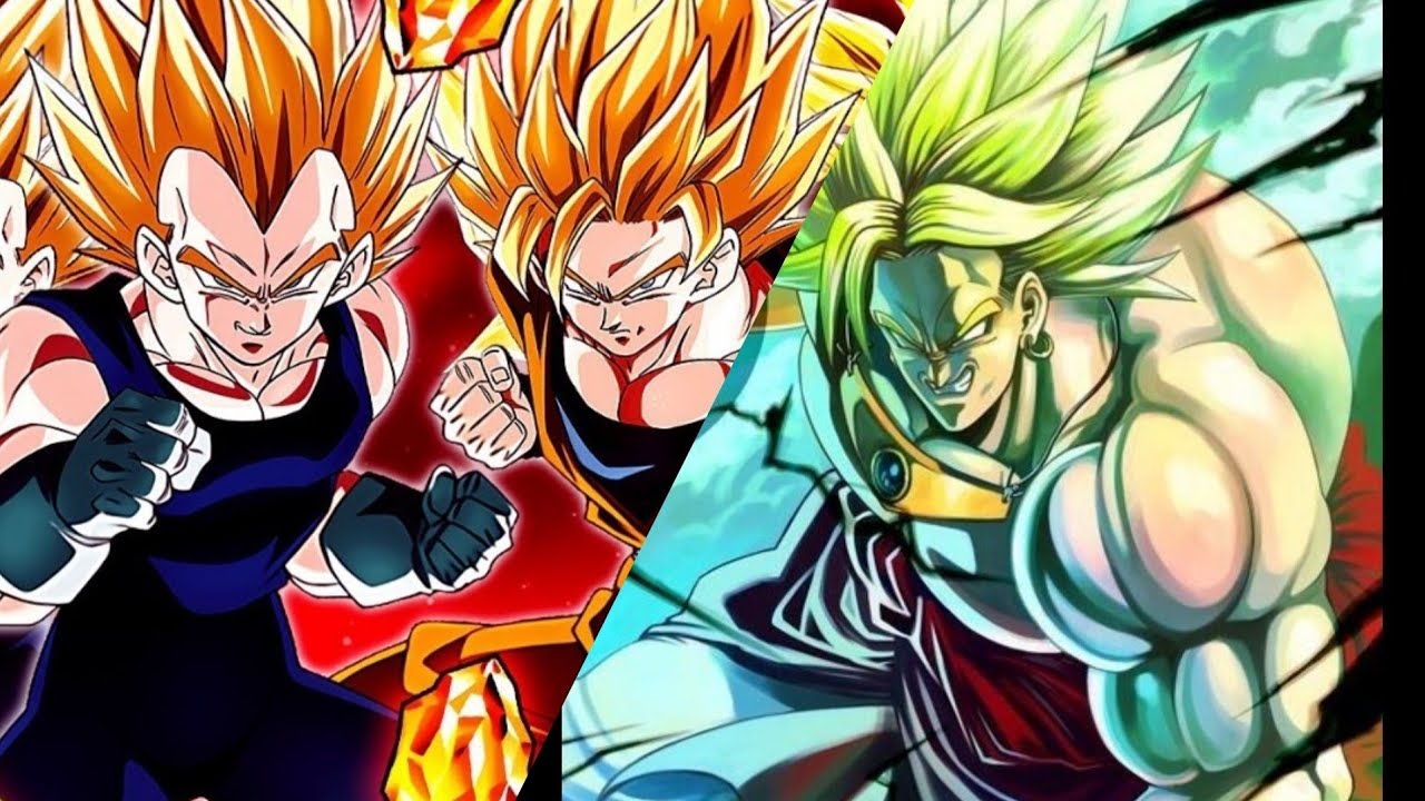 Goku y Vegeta SSJ2 VS Broly SSJL DBZ TTT