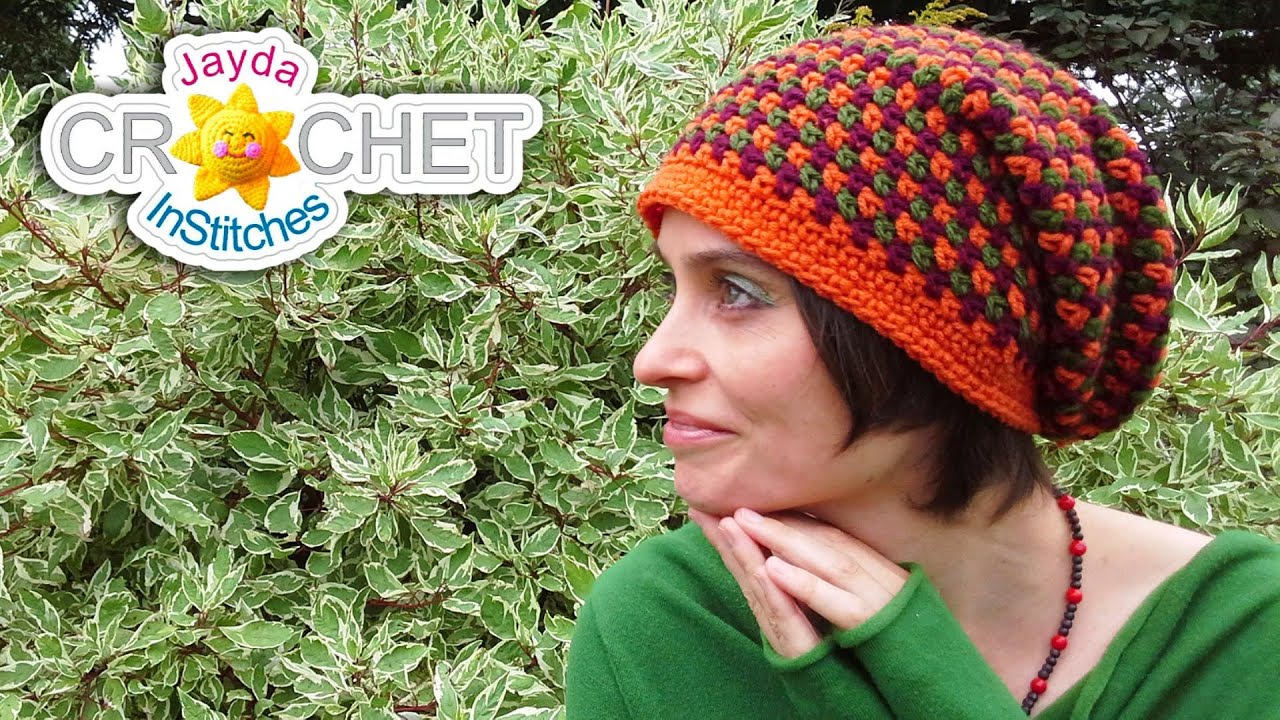 Slouchy Beanie Hat Crochet Pattern & Tutorial - Moss Tweed Stitch