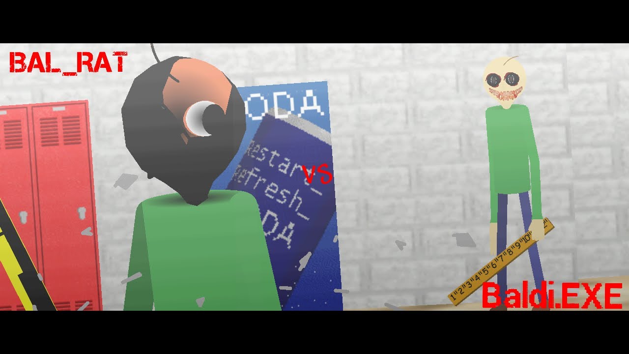 Baldi.EXE vs BAL_RAT BASICS (Stick-Nodes) OG creepypasta vs Baldis Basics horror mod