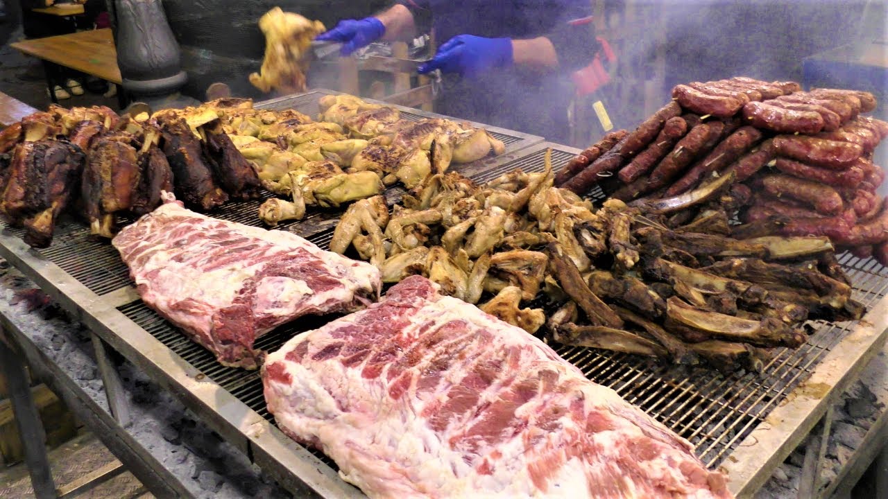 Italy Street Food. Burgers, BeefSteaks, Grilled Meat, Picanha, Smoked Pork, Fish, Ribs, Sausages