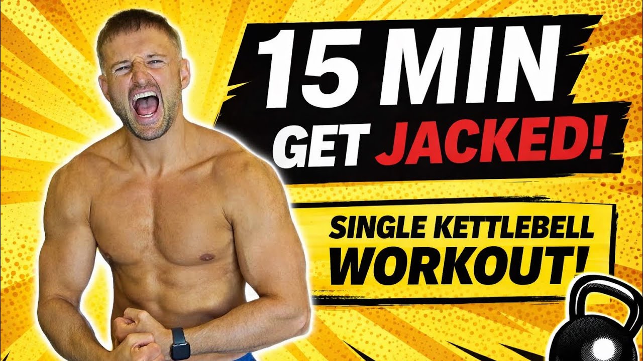 15 MIN: Built & Jacked SINGLE Kettlebell Functional Workout 