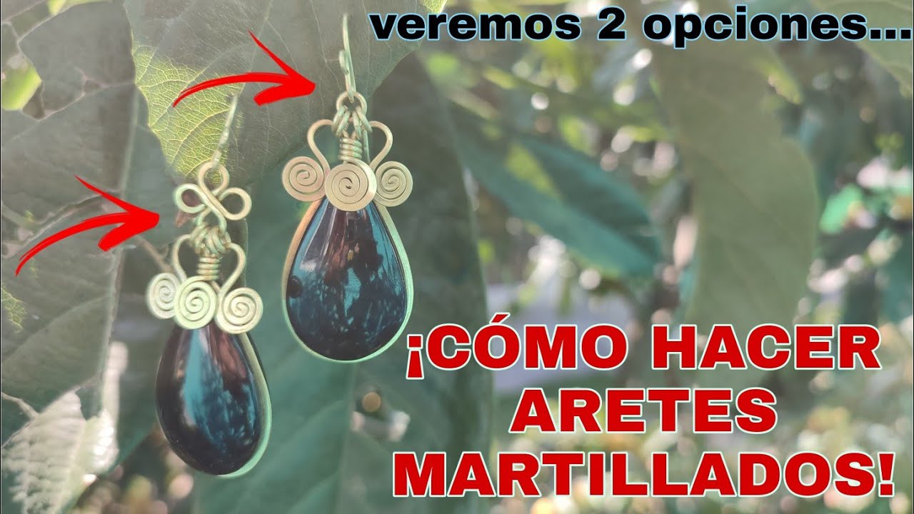 ARETES DE ALAMBRE CON PIEDRA RANURADA| ARETES EN ALAMBRISMO| ELABORACIÓN DE ARETES CON ALAMBRE.