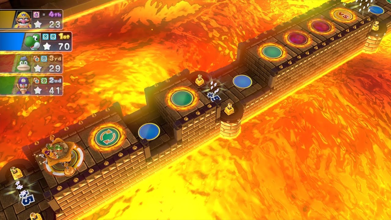 Mario Party 10 Mario Party #828 Yoshi vs Spike vs Waluigi vs Wario Chaos Castle Master Difficulty