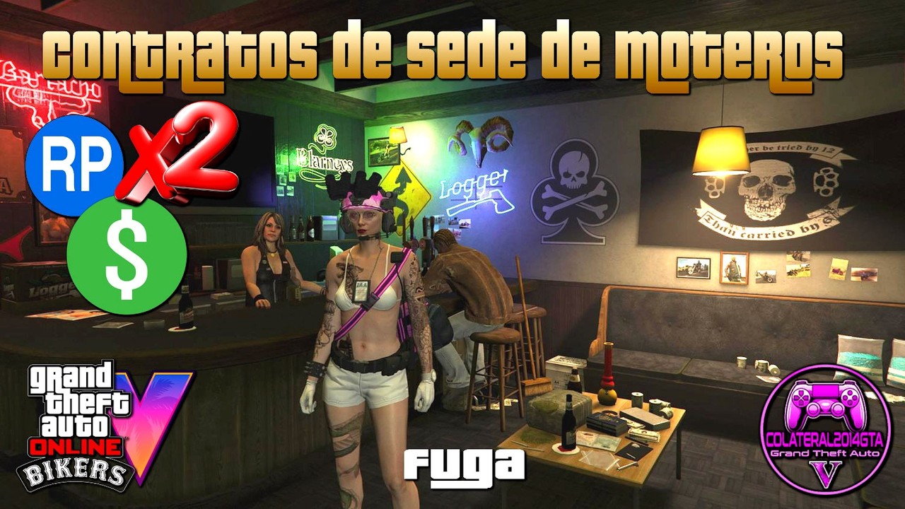 Contratos de Sede de Moteros X2 en GTA$ y RP.  Fuga. GTA V Online.