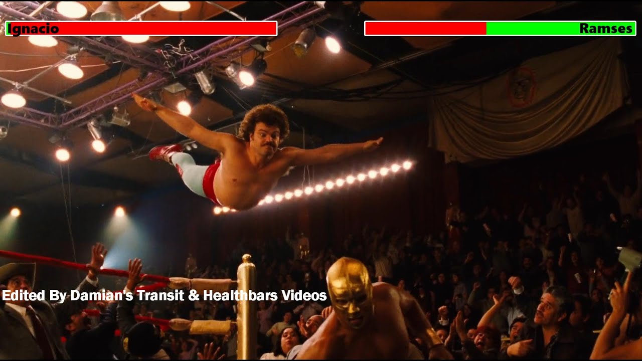 Nacho Libre (2006) Final Battle with healthbars