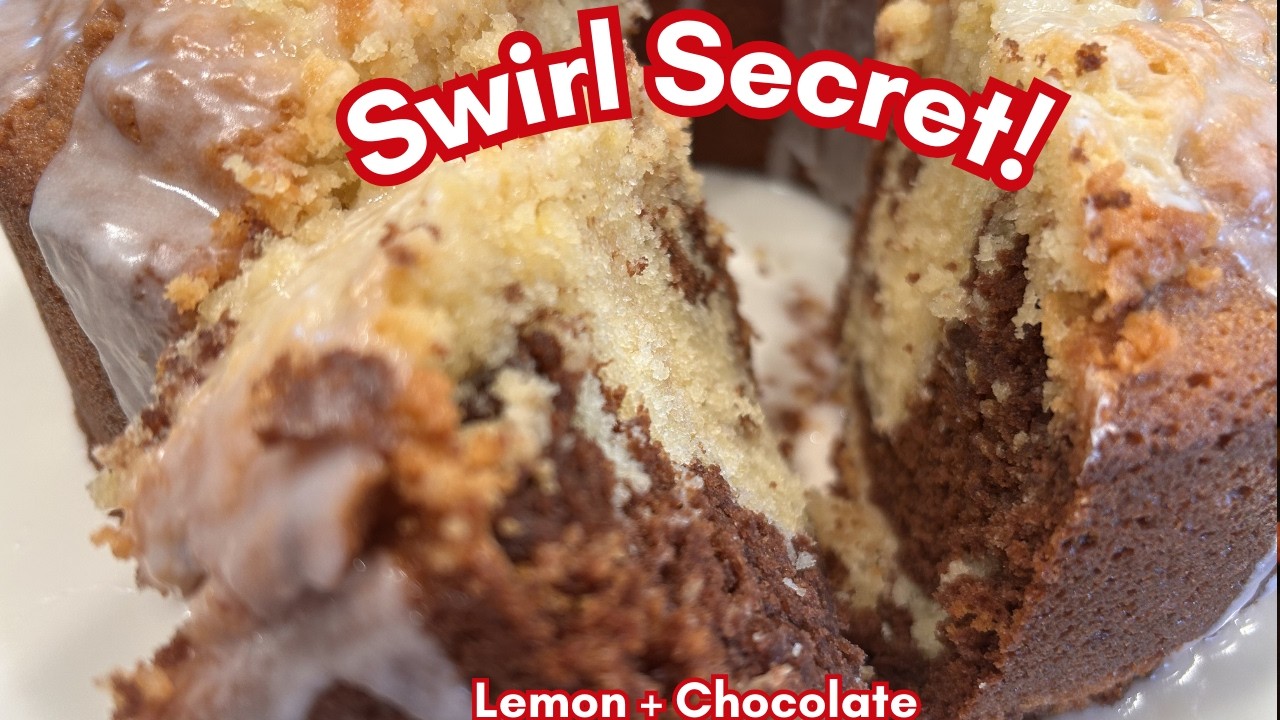 Lemon Chocolate Swirl Pound Cake with Lemon Glaze │Stunning & Delicious!