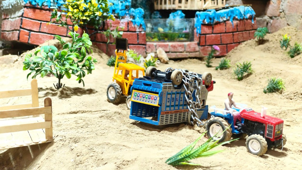 TATA DUMPER AshokbBS6 Accident Pulling Two Auto Rickshaw JCB ? Gadi wala Cartoon | MiniMotion 