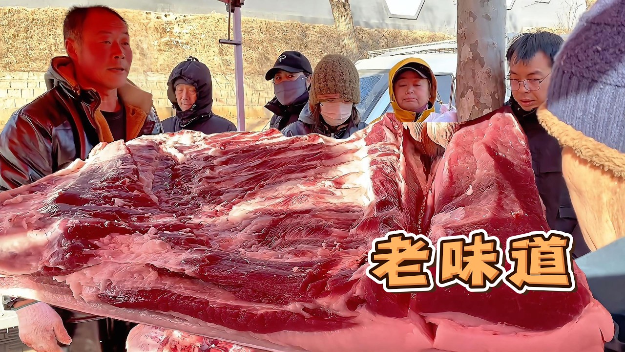 農村老品種土豬肉太好賣，一片板油10多斤，豬肉越肥越香，來晚了買不著【玖叔v​​log】#pork #猪肉 #玖叔vlog#华哥猪肉#玖叔猪肉#豬肉