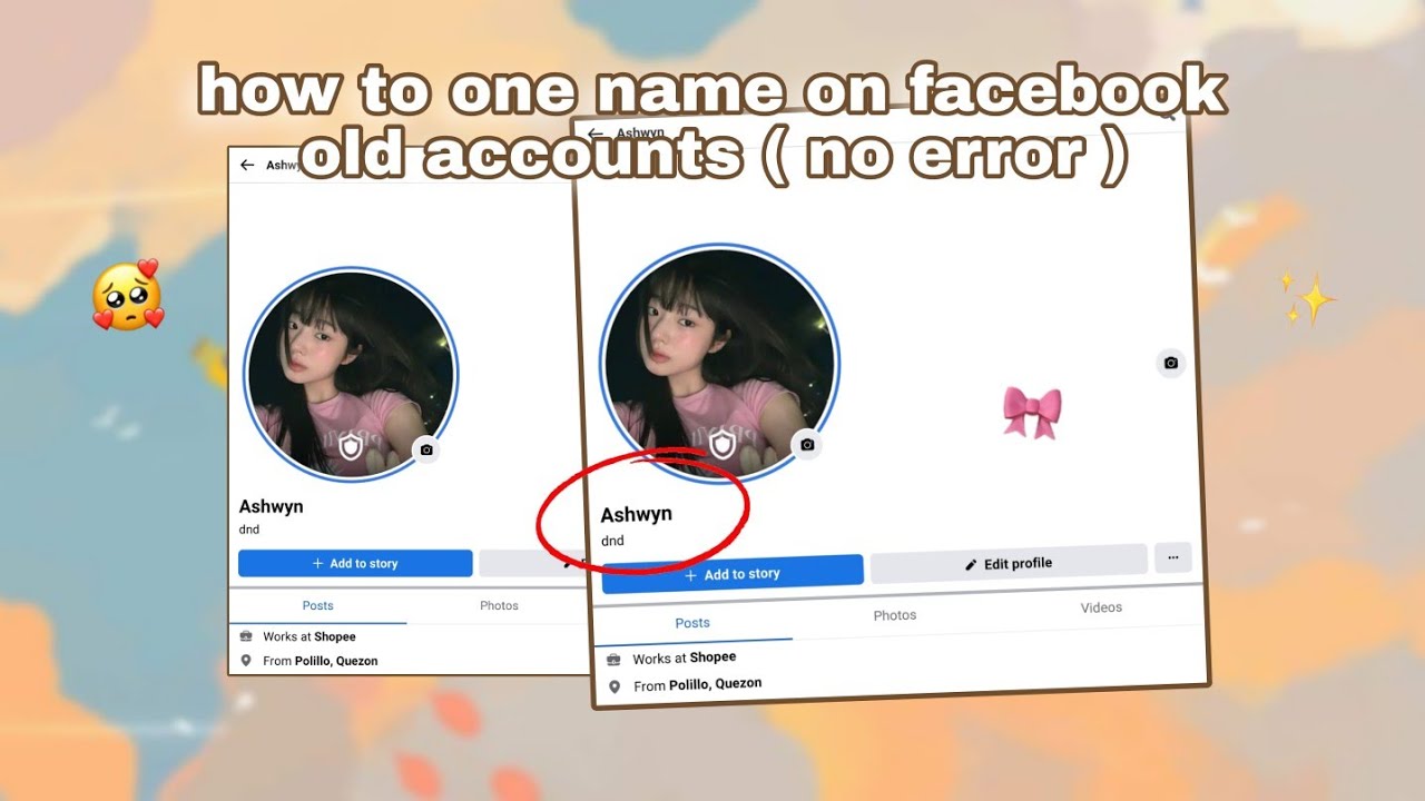 how to one name on facebook old accounts ( no error )