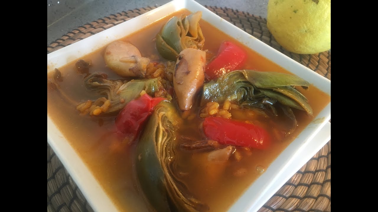 ARROZ CON CHIPIRONES Y ALCACHOFAS, FÁCIL, RÁPIDO Y DELICIOSO