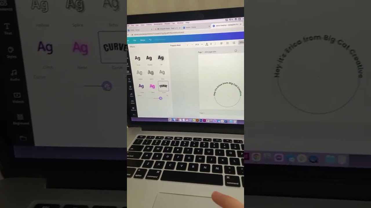 Как создать круглый текст в Canva