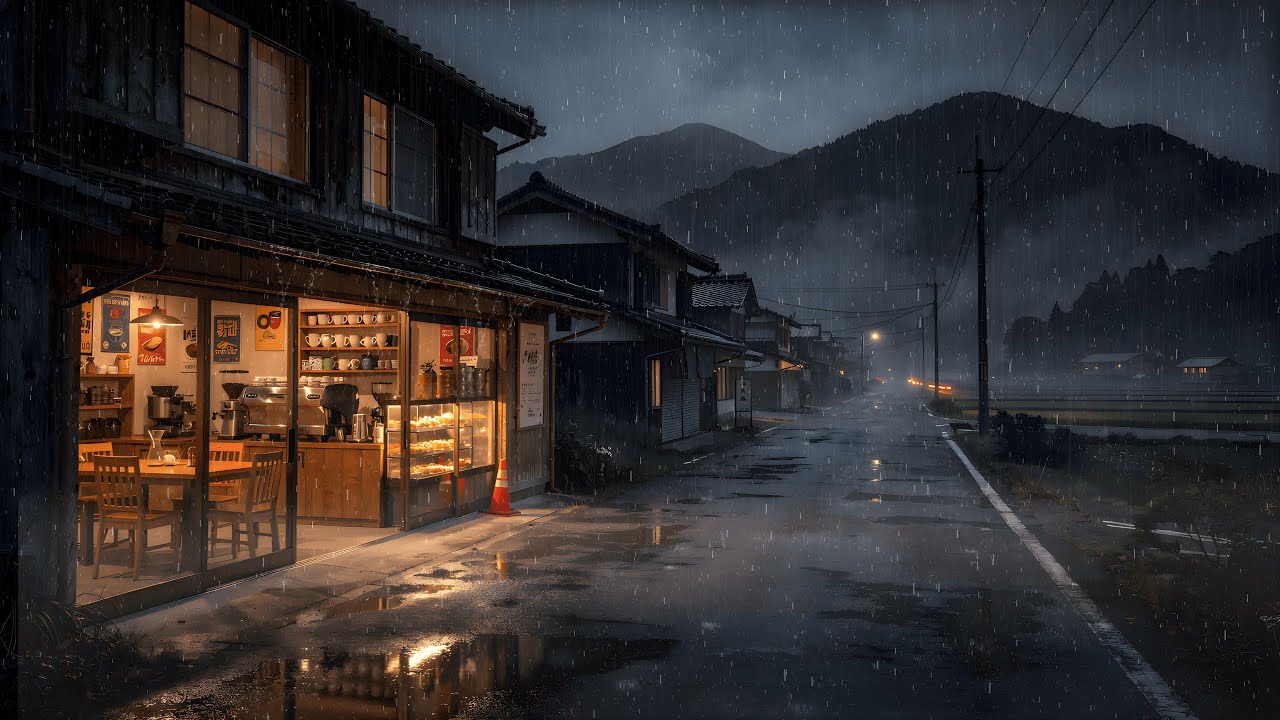 Nostalgic Tokyo Street 🌧️ Rainy Coffee Shop Lofi for Focus & Productivity