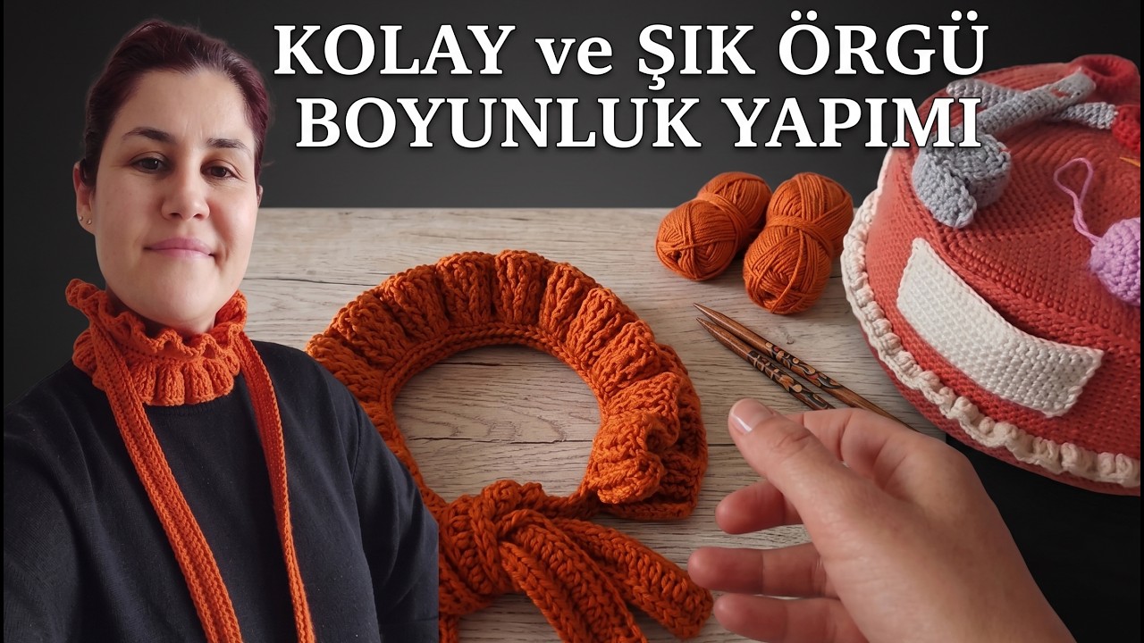 Çok Kolay Fırfırlı Boyunluk  Adım Adım Anlatım Hemen ör hemen kullan ❤️