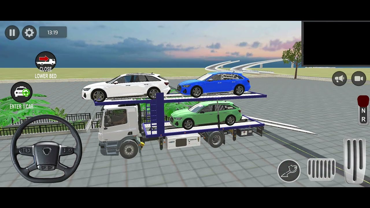 Unloading 3 Audi Cars from the Car Carrier at the Dealership #towtruckgame #towtruck 