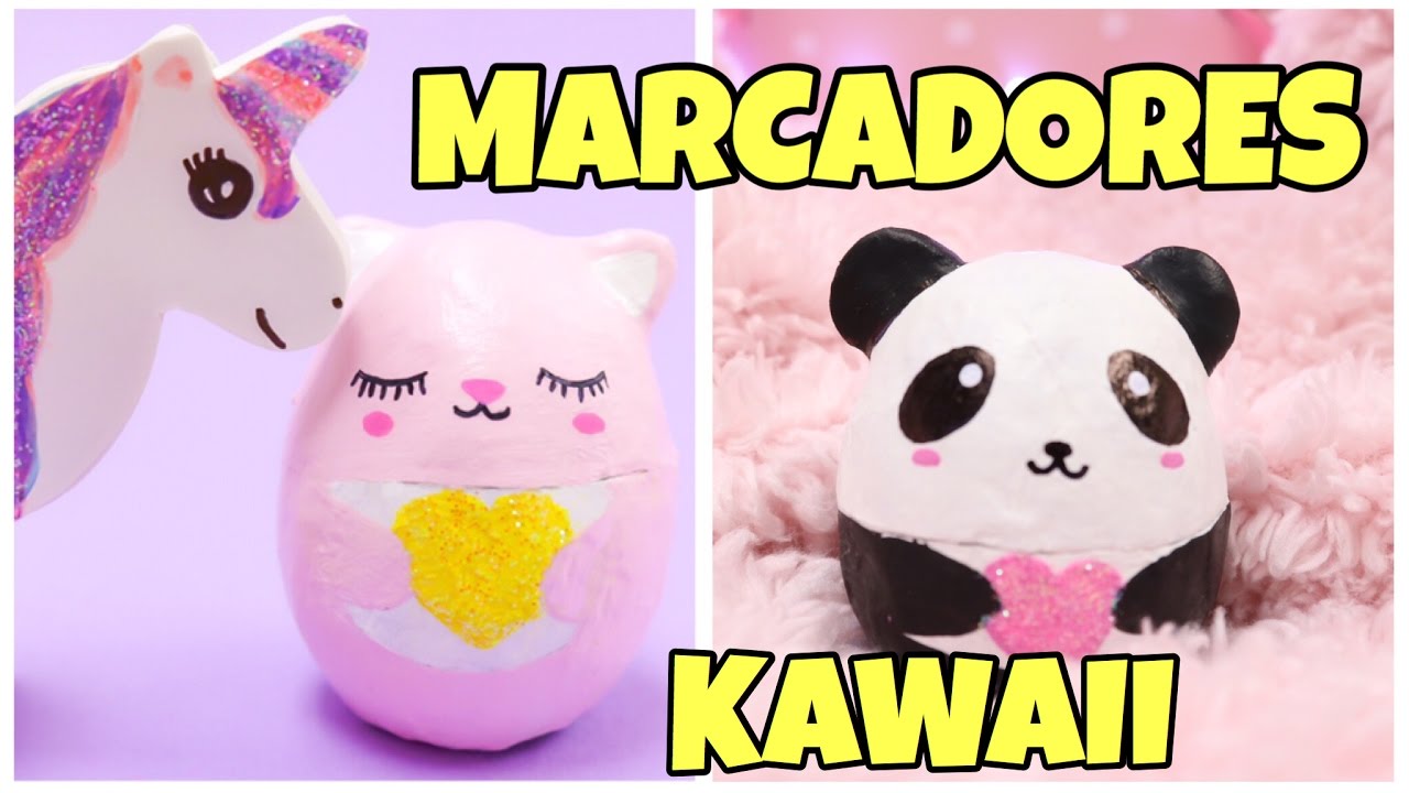 Marcadores en forma de animalitos kawaii-manualidades faciles con reciclaje