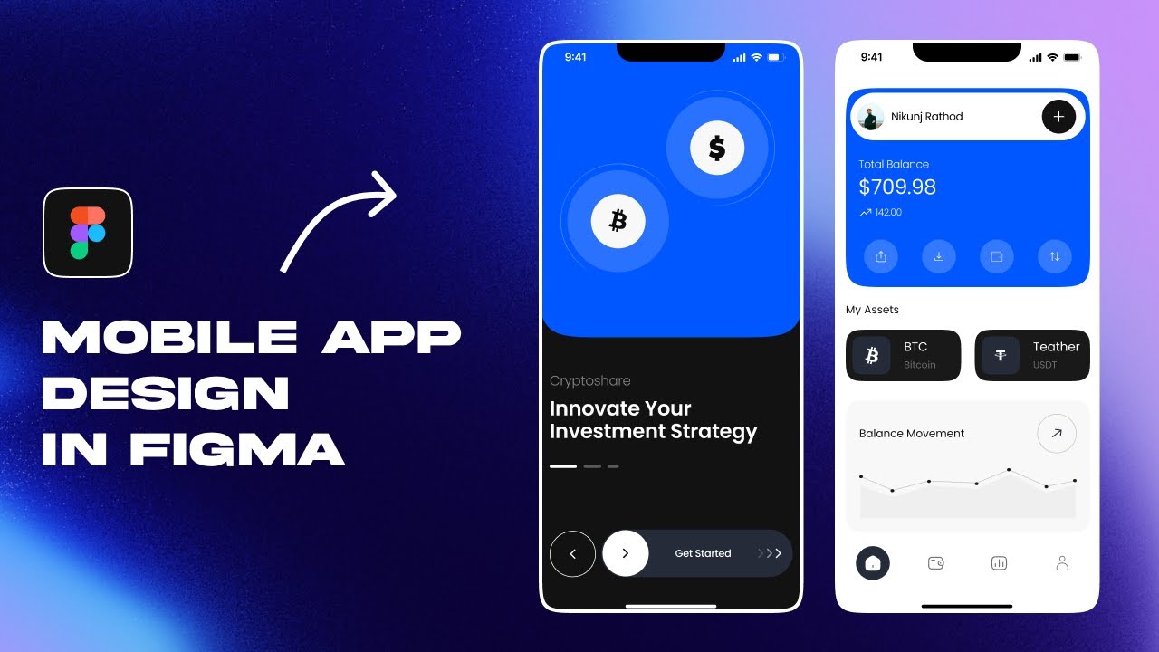 Crypto Mobile App Design in Figma | Figma Tutorial