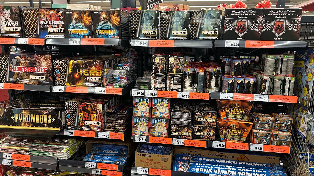 Pyrotechnika v obchodech 🧨(Kaufland, Albert) na rok 2025/2026
