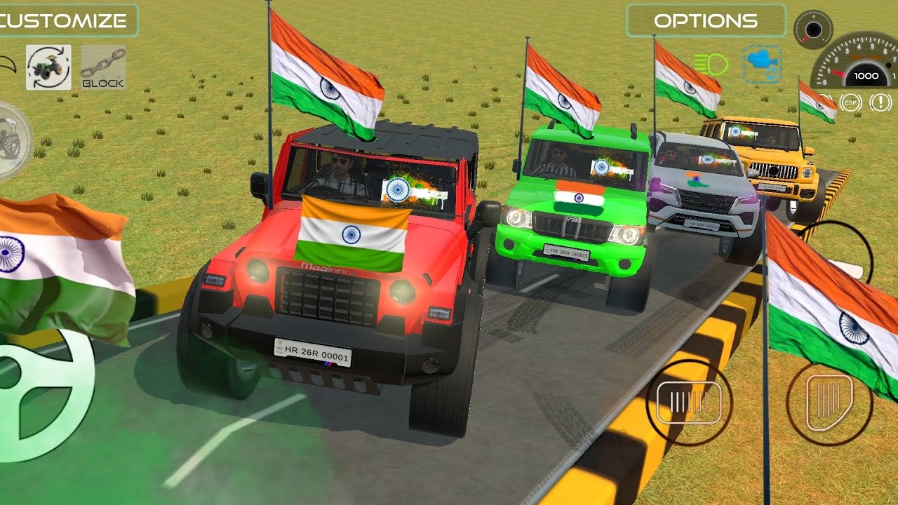 Modified Mahindra Thar Games:Indian Thar Red (Gadi Wala Games) Car Game Android #thar4x4 #fortuner#