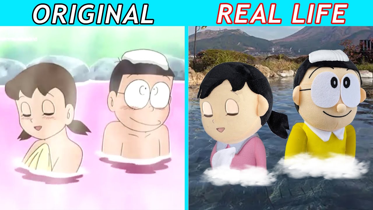 Best TikTok of Doraemon: SHIZUKA take a Bath With Nobita| Doraemon Animation | Original vs Plush Toy