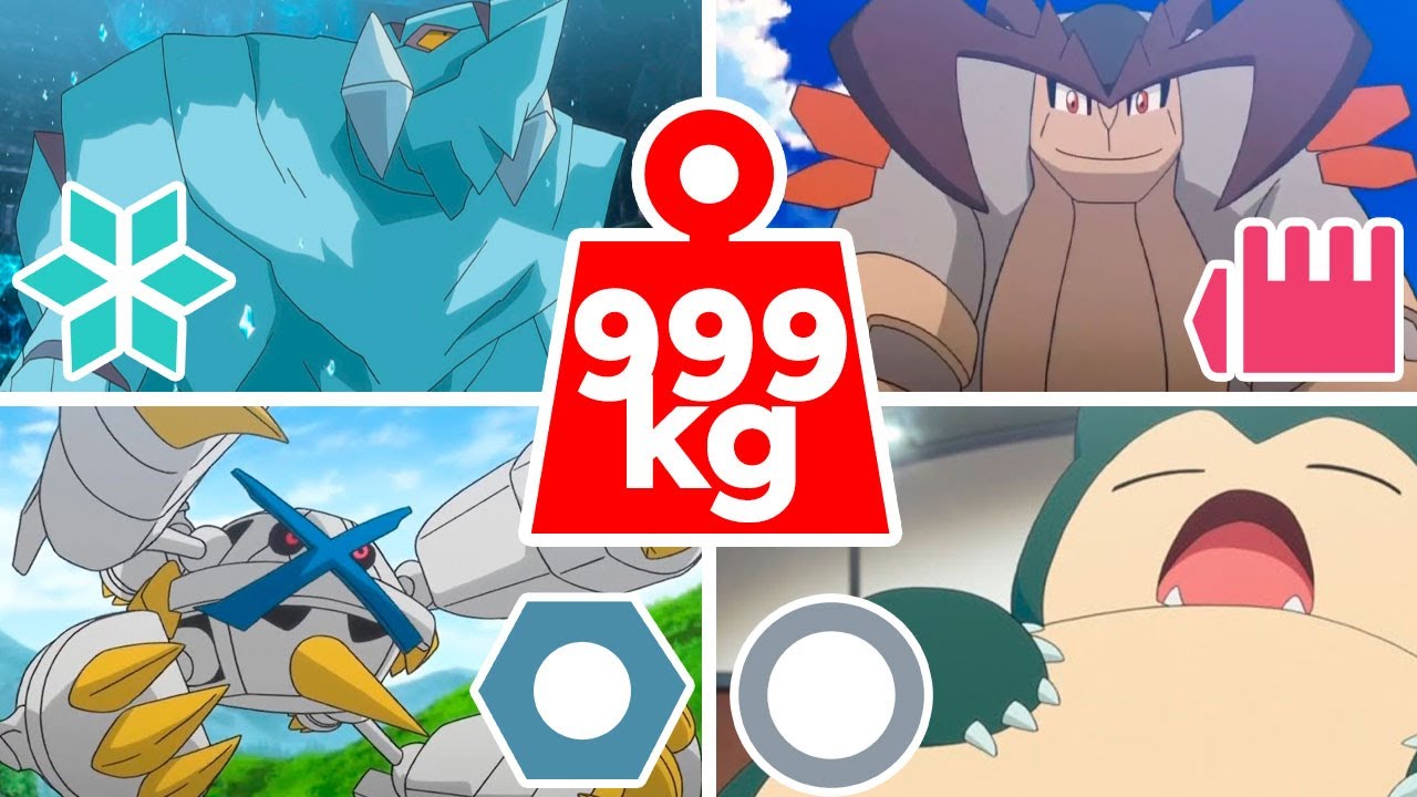 OS MAIS PESADOS POKÉMON DE CADA TIPO !!