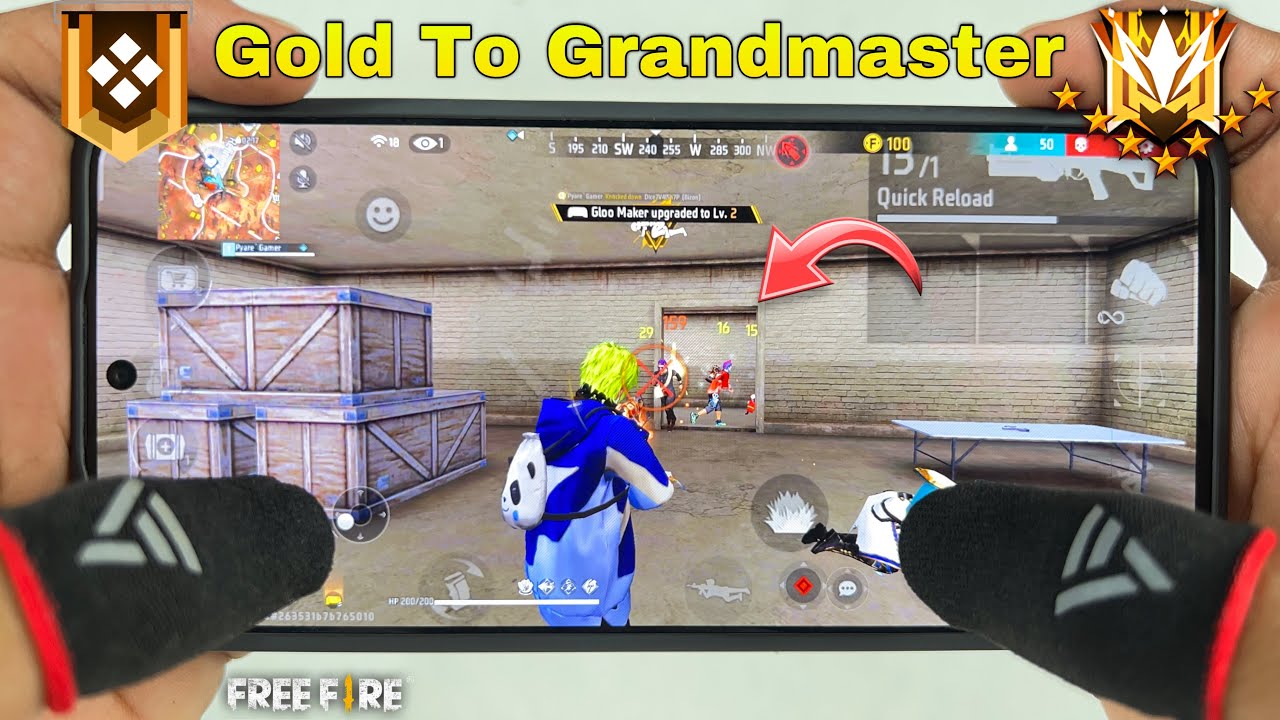 Gold to grandmaster rank push free fire full map gameplay in mobile
