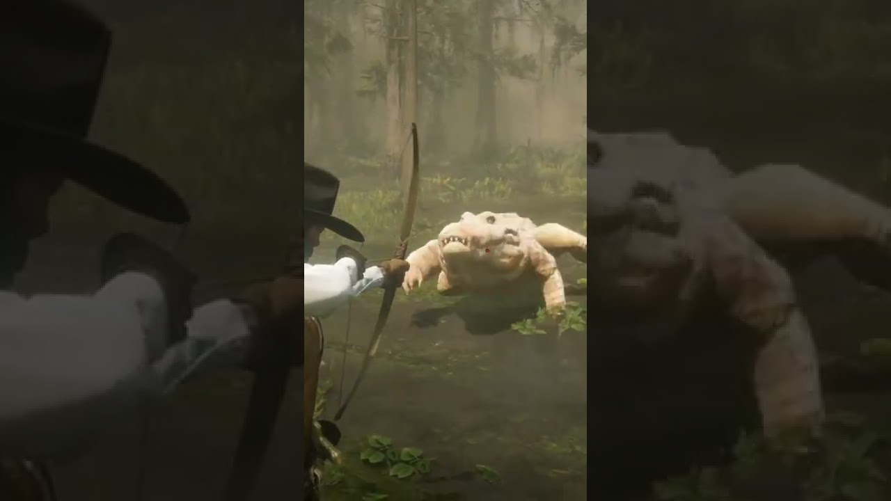 Red Dead Redemption 2 - Killing Legendary Bull Gator With One shot.#shorts #gaming #rdr2