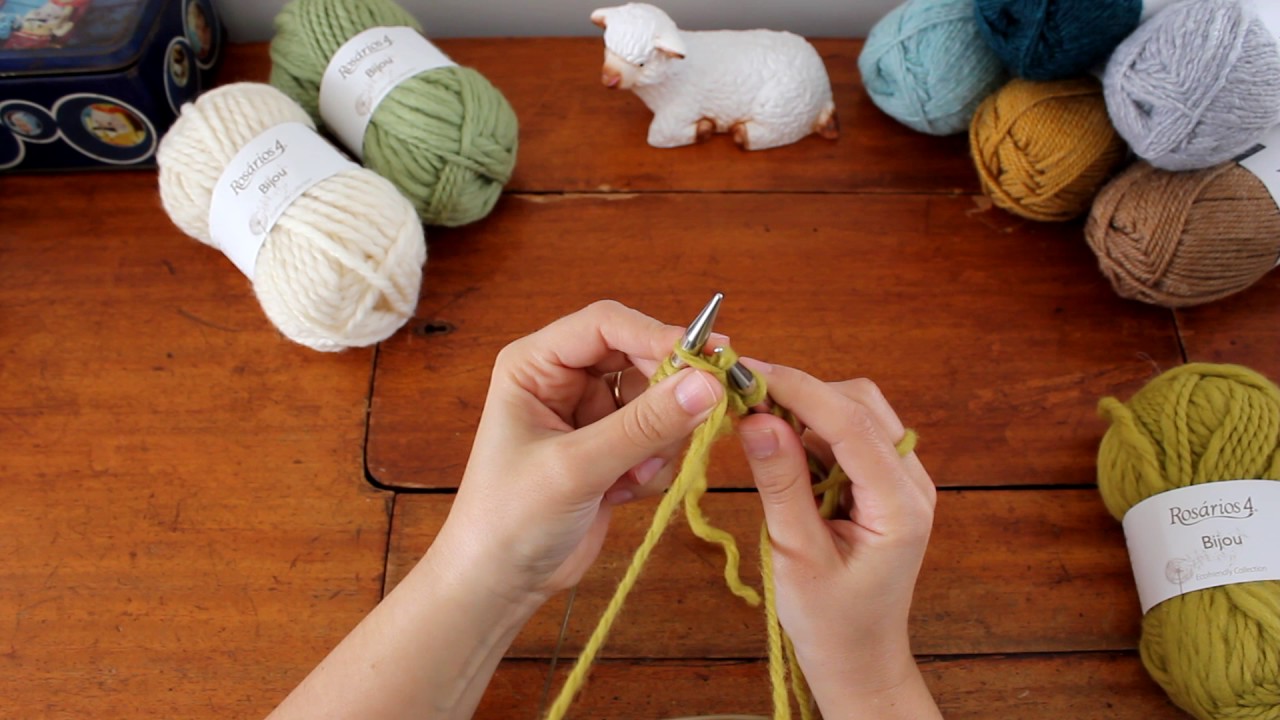Curso Iniciação ao Tricot - Tricotar liga (purl - portuguese style)