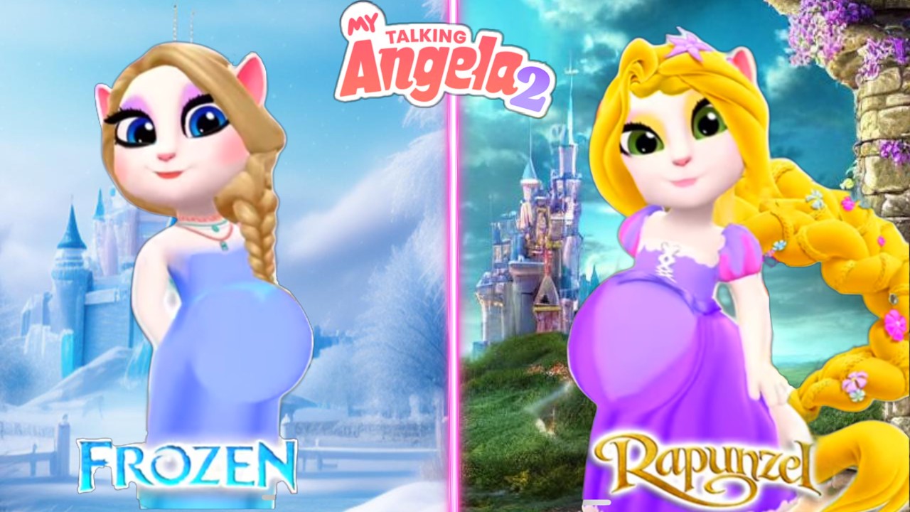 My Talking Angela’m 2😻 || Pregnant Rapunzel vS Pregnant Elsa | New update,
