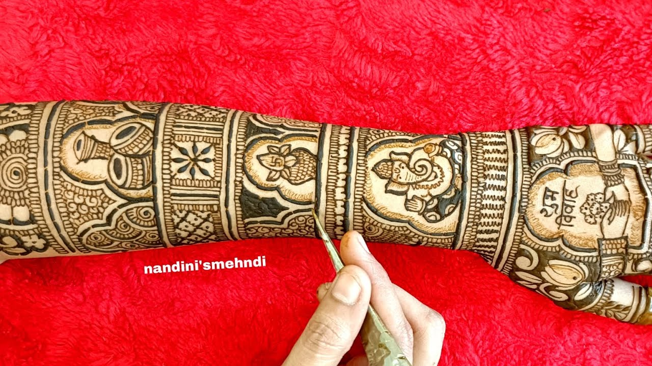 घर बैठे दुलहन मेंहदी सीखनी ही? wedding theme bridal mehndi for back hands | Detailed Dulhan Mehndi