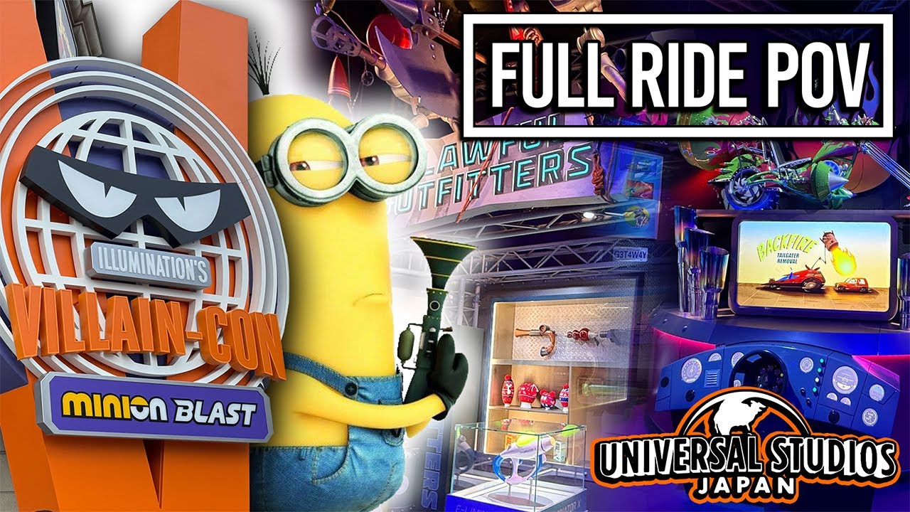 NEW Villain-Con Minion Blast RIDE POV at Universal Studios Japan