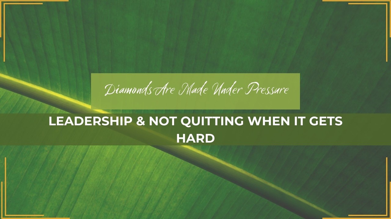 Casual Conversations | Diamonds Are Made Under Pressure- Leadership & Not Quitting When It Gets Hard