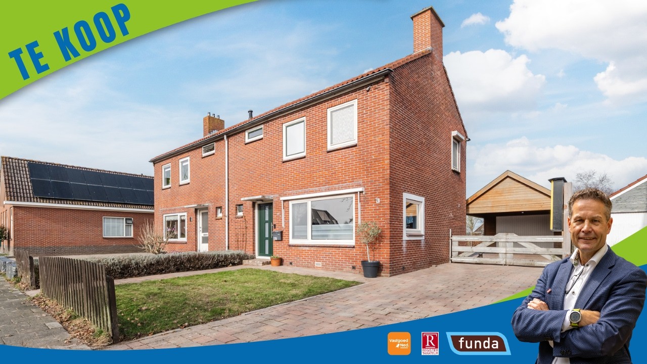 Te Koop!  - Zo te betrekken! Scheepswerfstraat 27b, Stadskanaal, 2-onder- 1 kap woning met garage