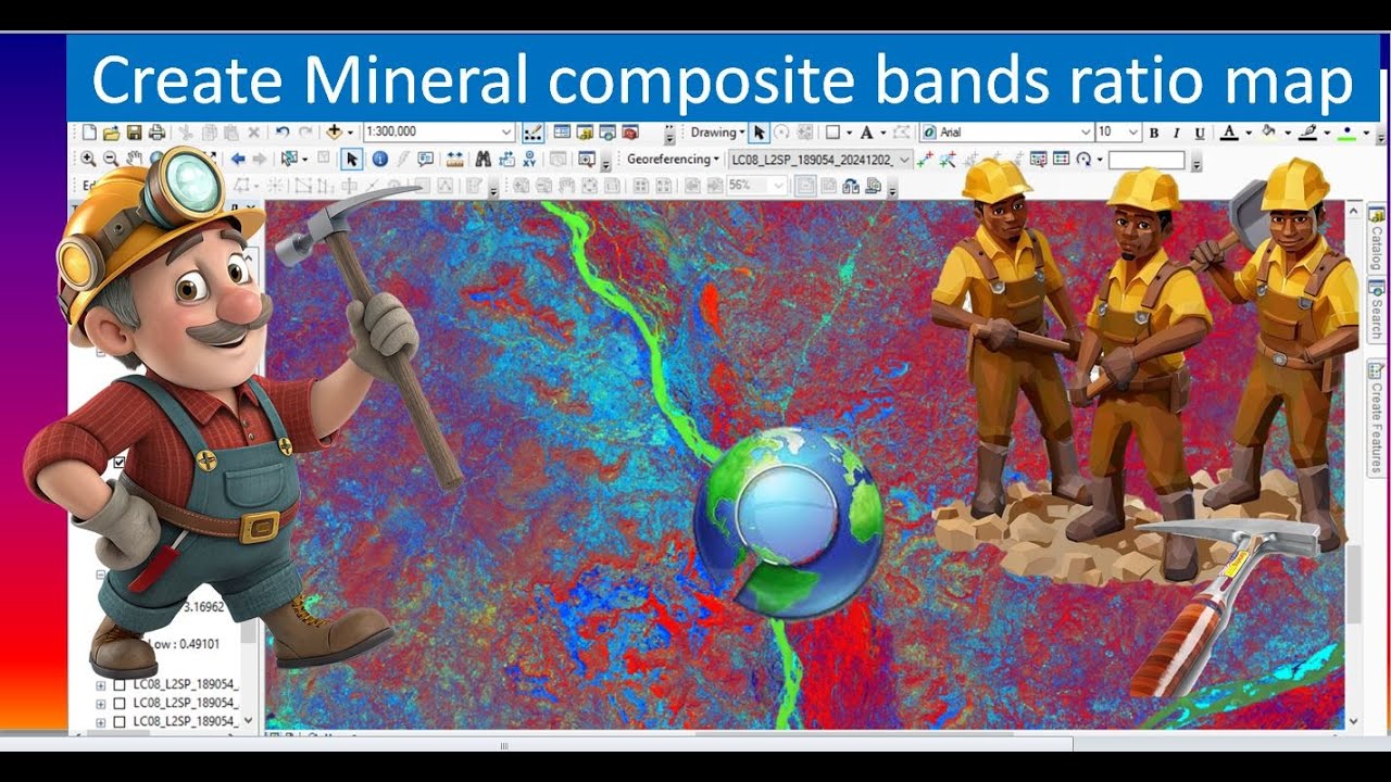 How To Create Mineral Composite Bands Ratio Map in ArcGIS | Mineral Mapping | Geochemical Analysis