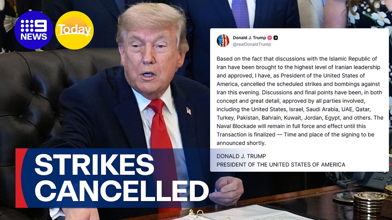 Trump backpedals on major Iran strikes | 9 News Australia