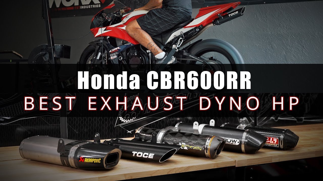 Сравнение мощности выхлопного динамометра Honda CBR600RR: Toce, Akrapovic, Two Brothers, Arrow, Y...