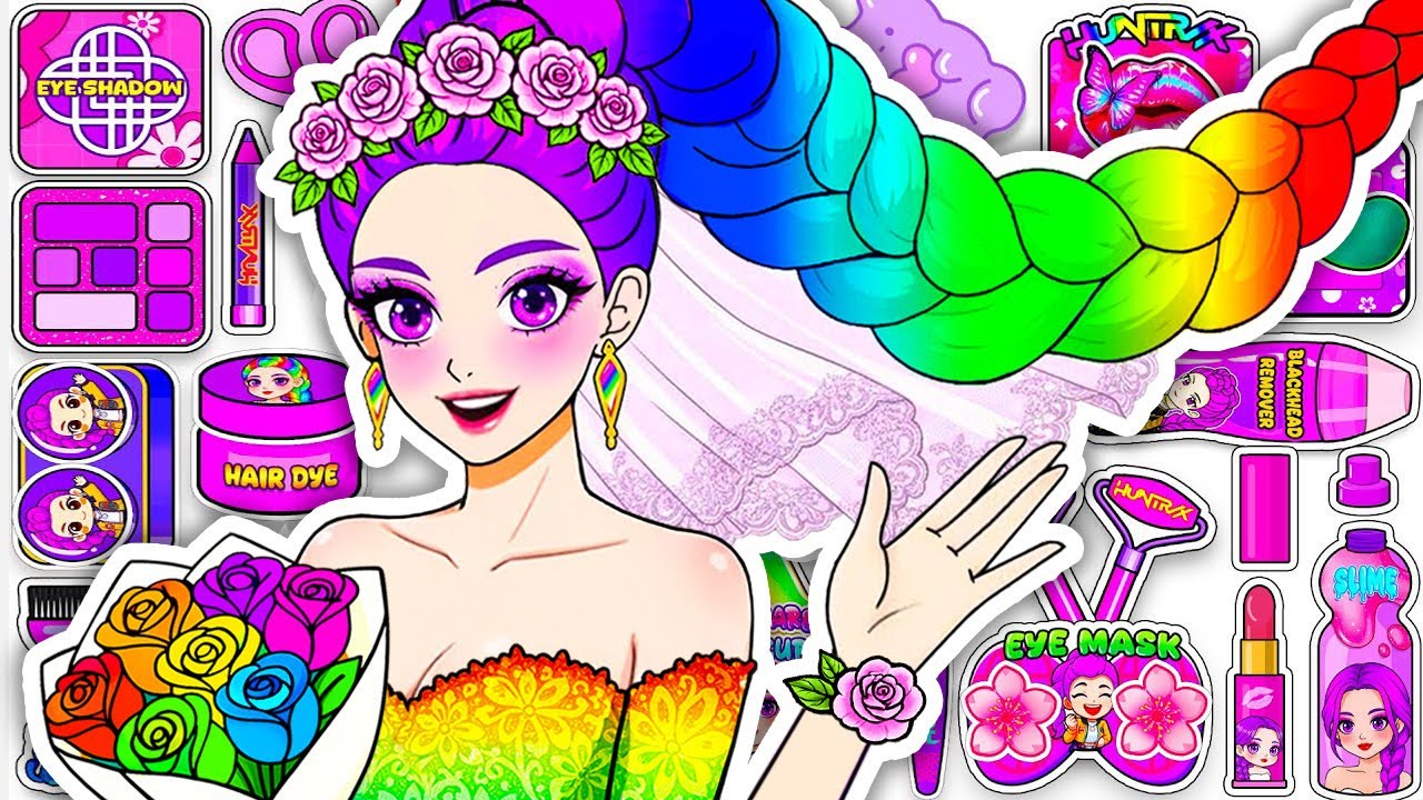 💖Paper DIY💖KPOP DEMON HUNTERS RUMI Colorful Hair +Skincare + Makeup +Fashion Blind Bag Unboxing pt.5