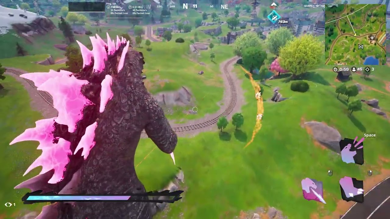 Playing as Godzilla in Fortnite!