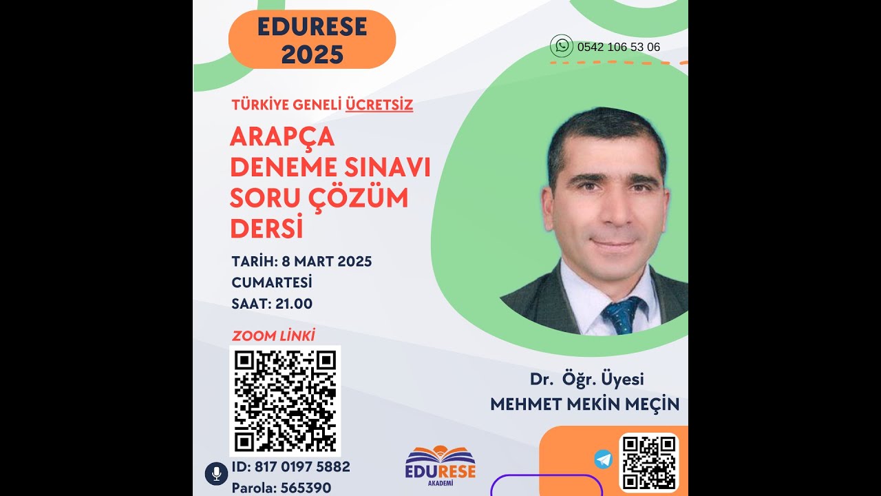 EDURESE 2025/1 YDS-YÖKDİL TÜRKİYE GENELİ ÜCRETSİZ ARAPÇA DENEME SINAVI SORU ÇÖZÜMÜ