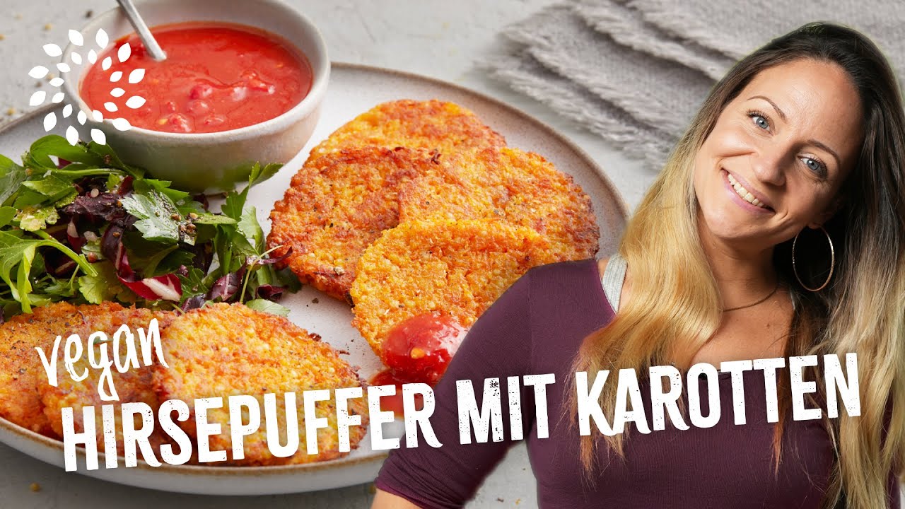 Würzige Hirsepuffer mit Karotten und Chilisauce 🥕🌶