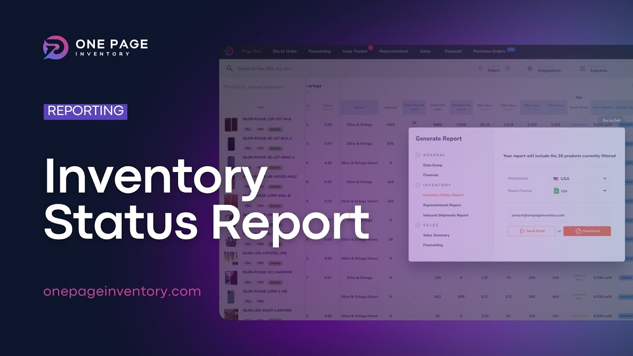 Get Real-Time Insights with One Page Inventory&rsquo;s Inventory Status Report