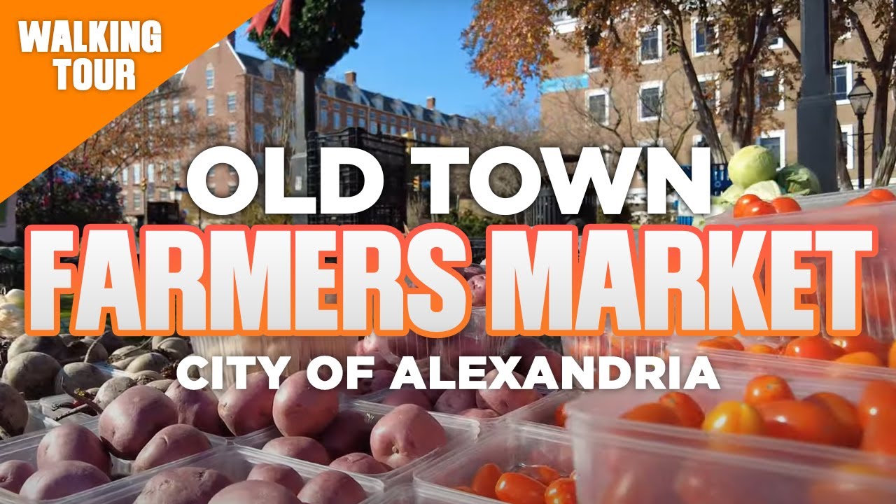 Old Town Farmers Market Walking Tour in Alexandria Virginia [4K 60 FPS]